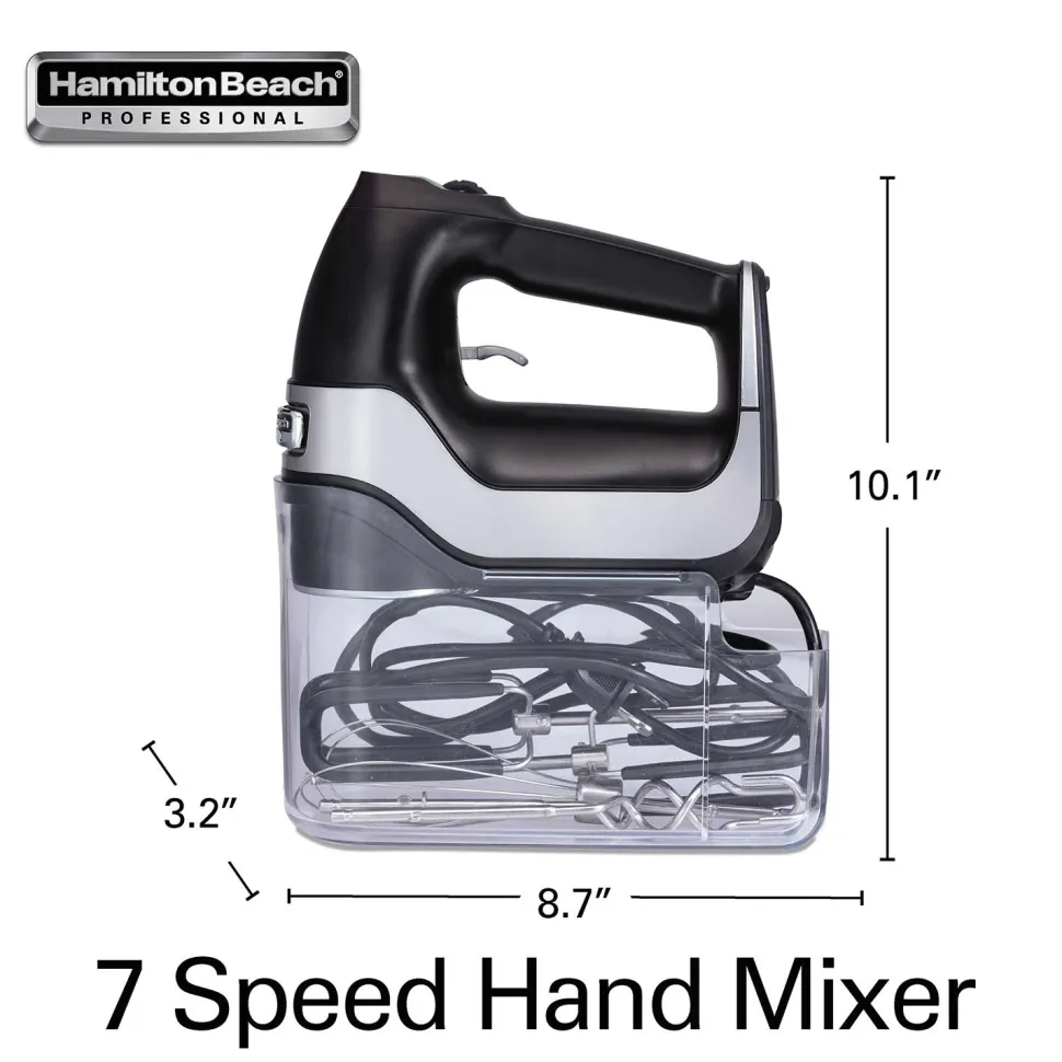 Hamilton Beach® Professional Hand Mixer 7 Speed with Snap-On Storage Case