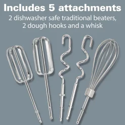 Hand Mixer with Snap-On Case and Dough Hooks