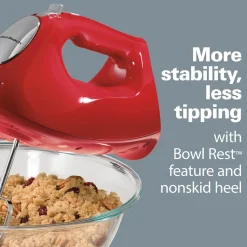 Hand Mixer with Snap-On Case and Dough Hooks