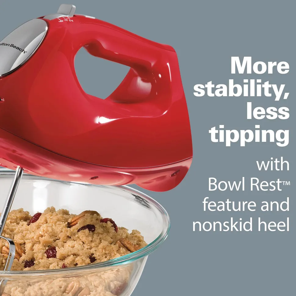 Hand Mixer with Snap-On Case and Dough Hooks