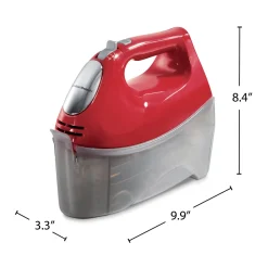 Hand Mixer with Snap-On Case and Dough Hooks