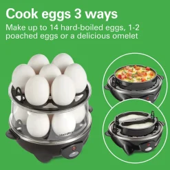 3-in-1 Egg Cooker with 14 Egg Capacity