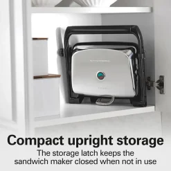 Panini Press & Gourmet Sandwich Maker, Silver