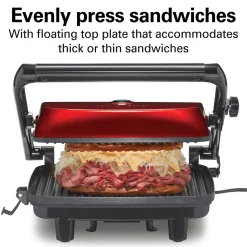 Panini Press & Gourmet Sandwich Maker, Red