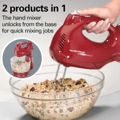 Power Deluxe™ 6 Speed Hand/Stand Mixer, Red