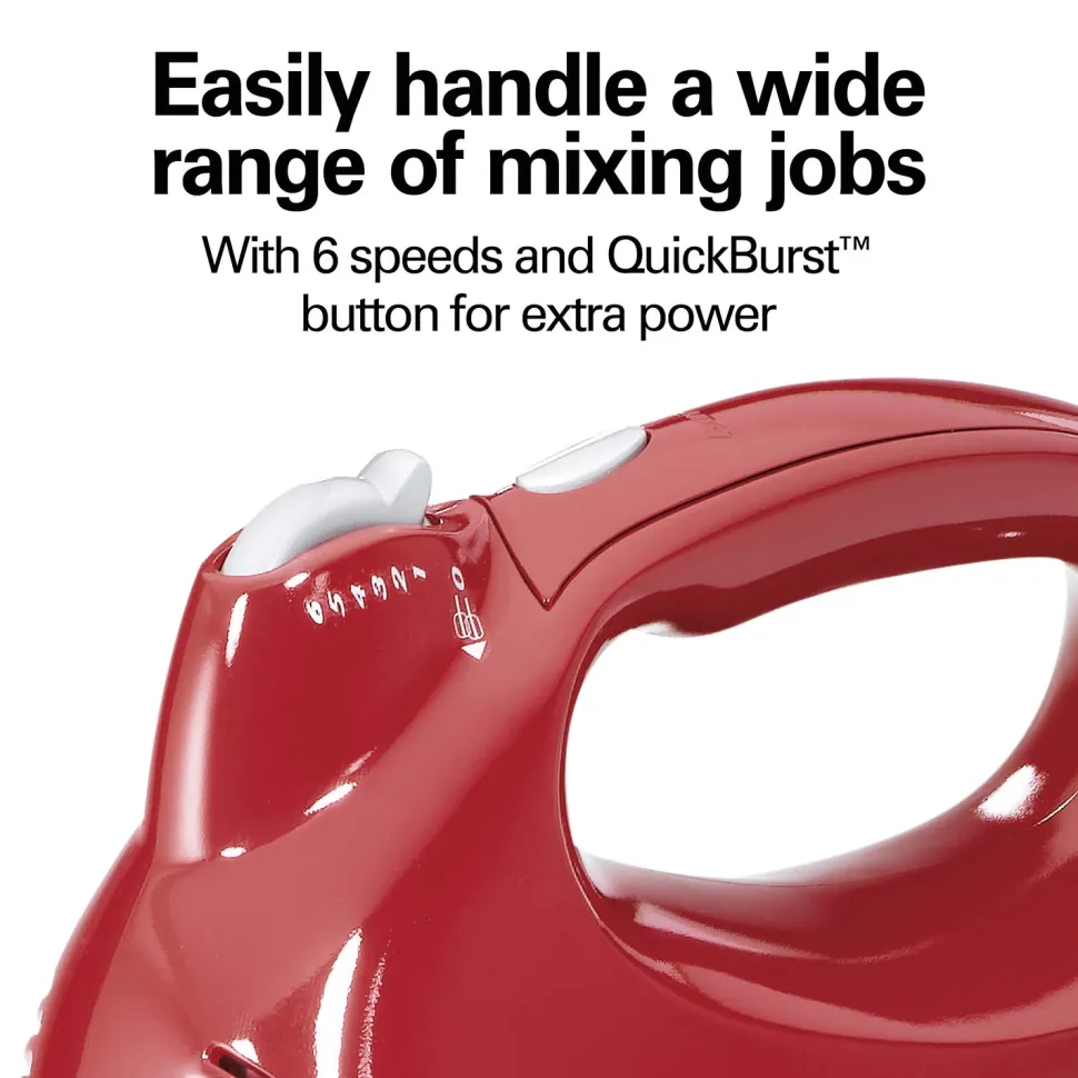 Power Deluxe™ 6 Speed Hand/Stand Mixer, Red