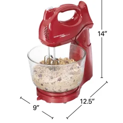 Power Deluxe™ 6 Speed Hand/Stand Mixer, Red