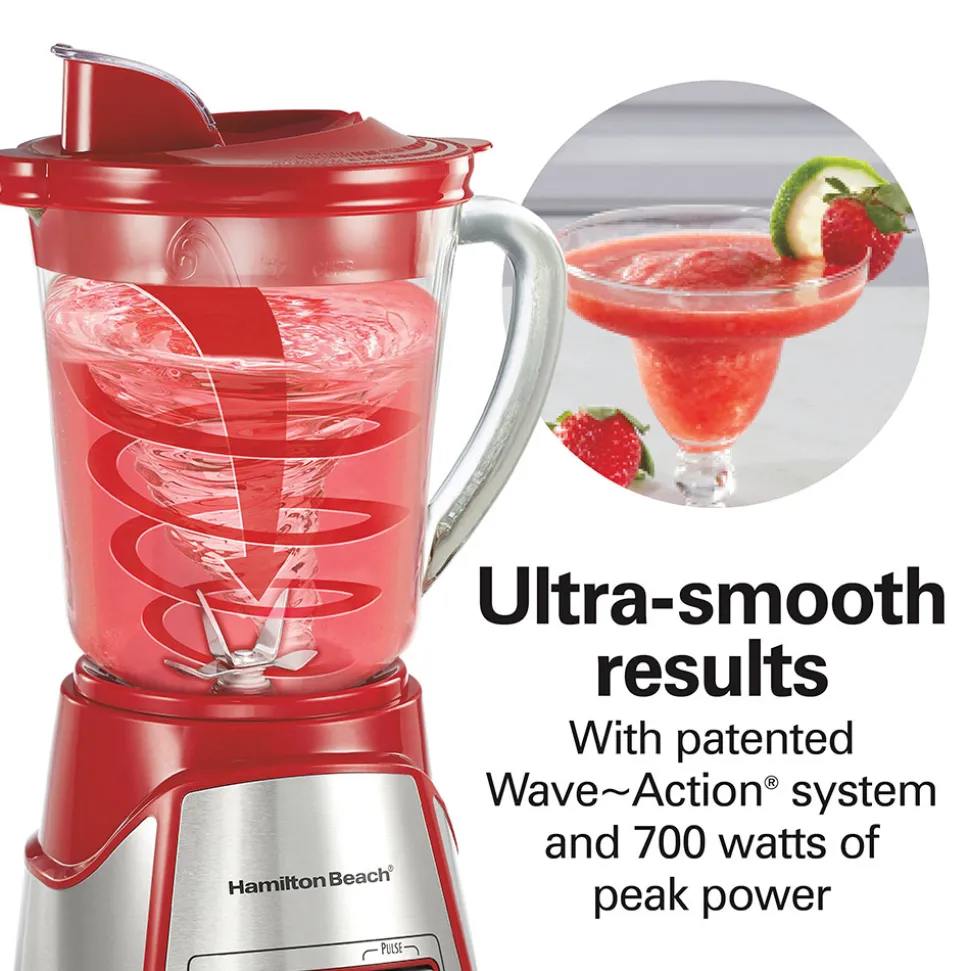 Power Elite™ Blender with 40 oz. Glass Jar, Red