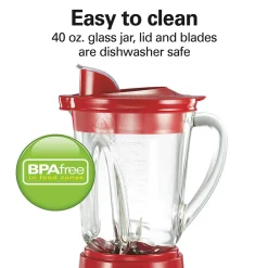 Power Elite™ Blender with 40 oz. Glass Jar, Red