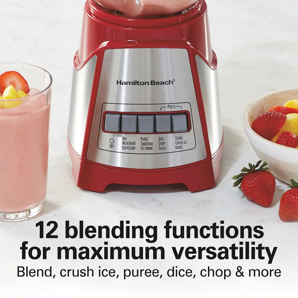 Power Elite™ Blender with 40 oz. Glass Jar, Red