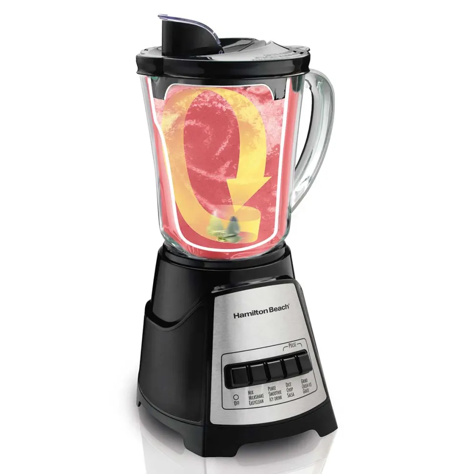 Power Elite® Multi-Function Blender with Mess-free 40oz Glass Jar, 700W Black & Stainless