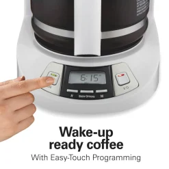 Programmable Coffee Maker, White