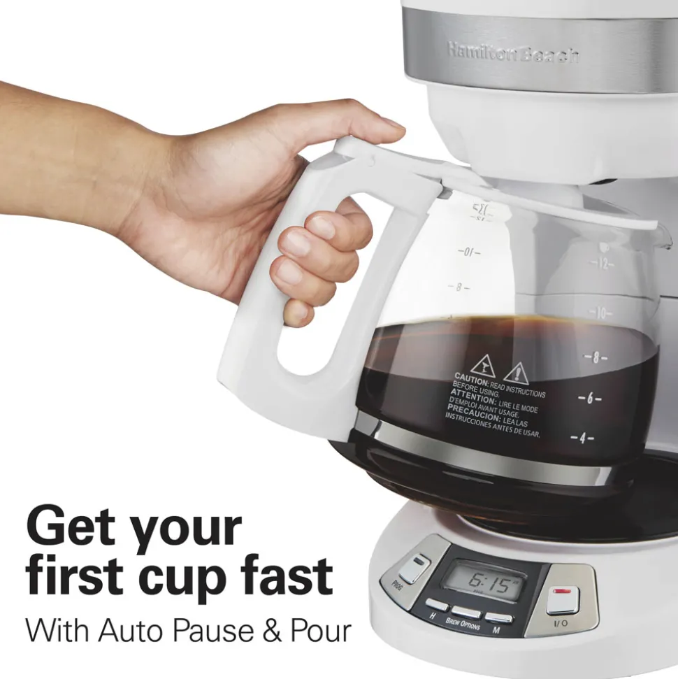 Programmable Coffee Maker, White