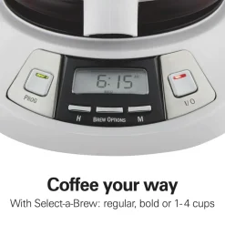 Programmable Coffee Maker, White