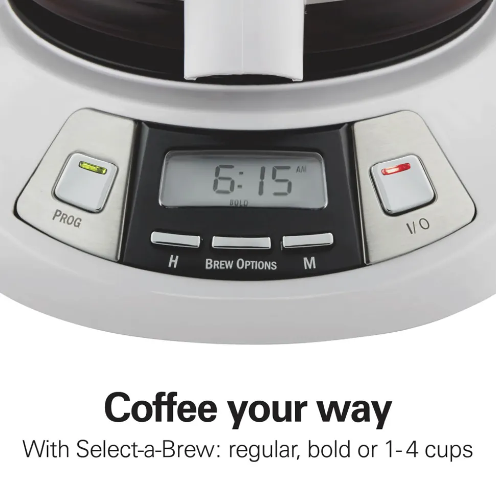 Programmable Coffee Maker, White