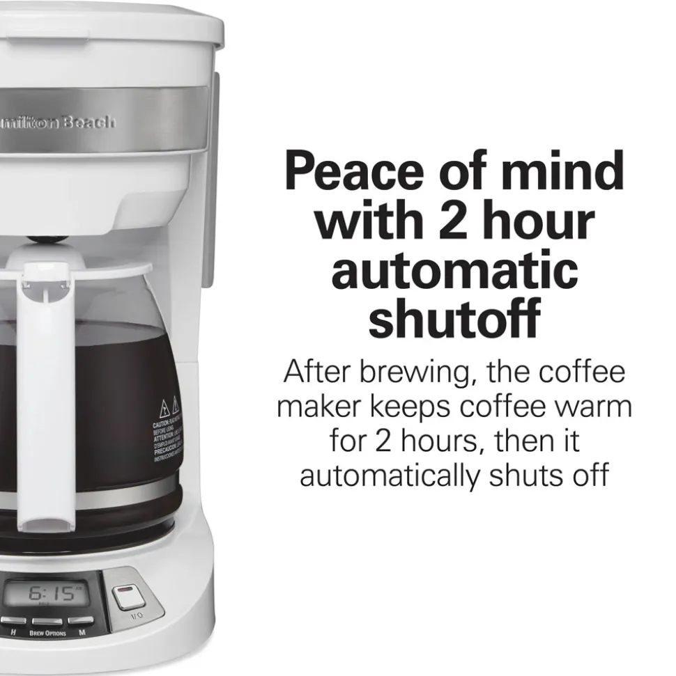 Programmable Coffee Maker, White
