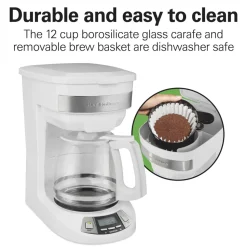 Programmable Coffee Maker, White