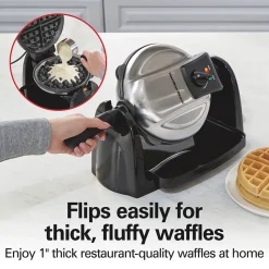 Removable-Grid Belgian Waffle Maker