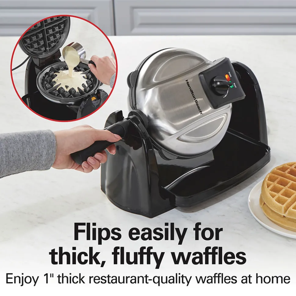 Removable-Grid Belgian Waffle Maker