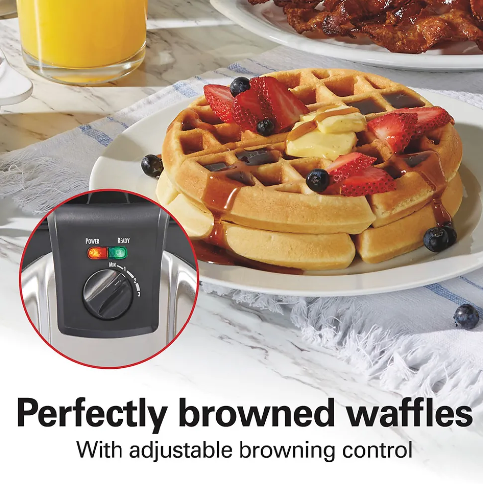 Removable-Grid Belgian Waffle Maker