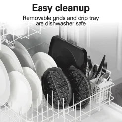 Removable-Grid Belgian Waffle Maker