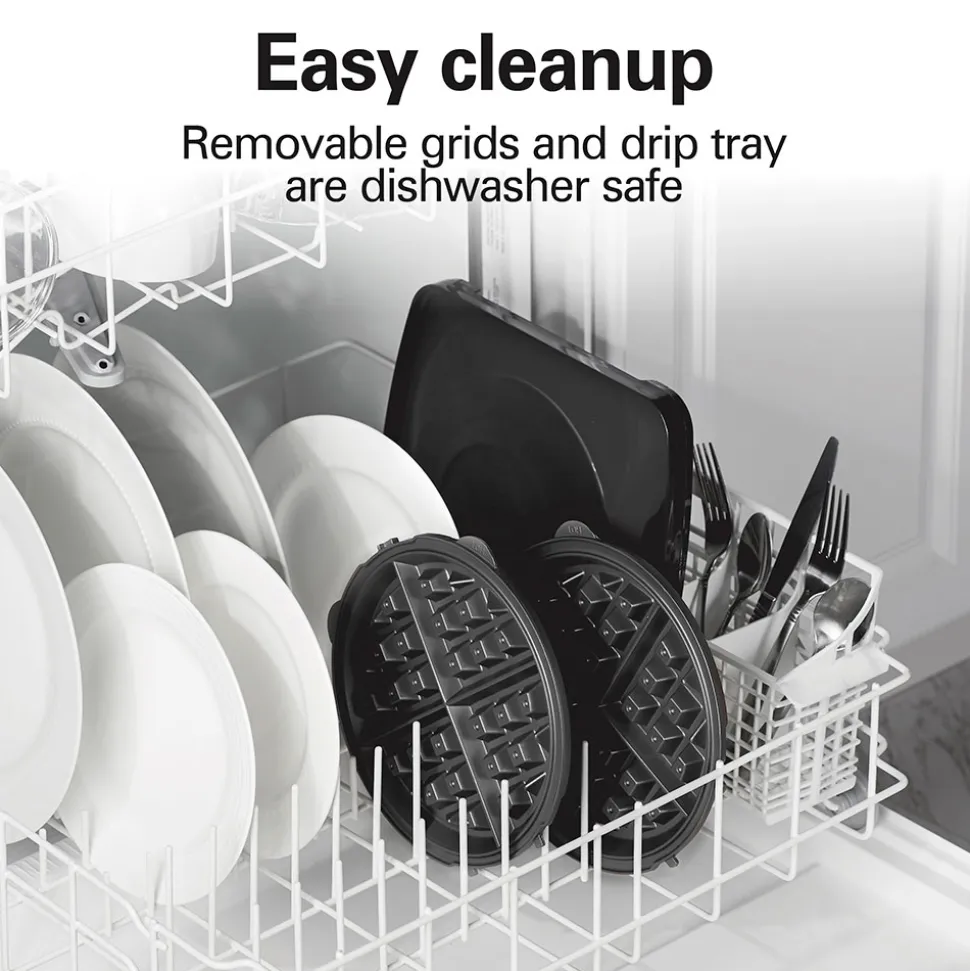 Removable-Grid Belgian Waffle Maker