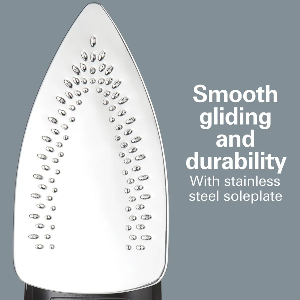 Retractable Cord Iron with Stainless Steel Soleplate