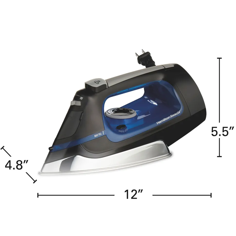 Retractable Cord Iron with Stainless Steel Soleplate