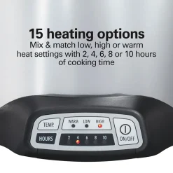 Sear & Cook 10 Quart Stockpot Slow Cooker, Silver