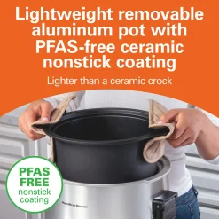 Sear & Cook 10 Quart Stockpot Slow Cooker, Silver