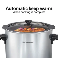 Sear & Cook 10 Quart Stockpot Slow Cooker, Silver