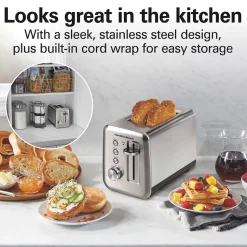 Sleek Stainless Steel 2 SliceToaster