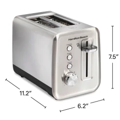 Sleek Stainless Steel 2 SliceToaster