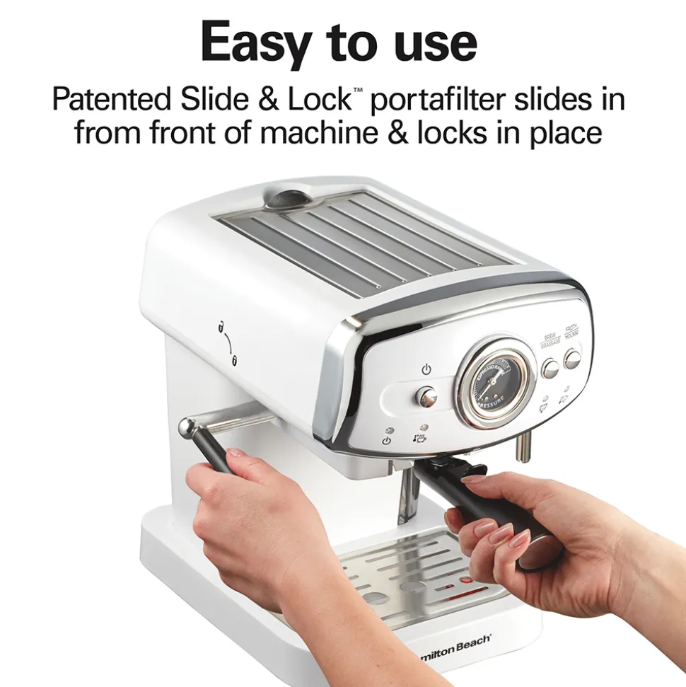 Slide & Lock™ Espresso Maker,White