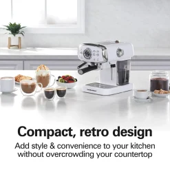 Slide & Lock™ Espresso Maker,White