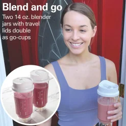 Smoothie Blender with 2 Travel Jars and 2 Lids