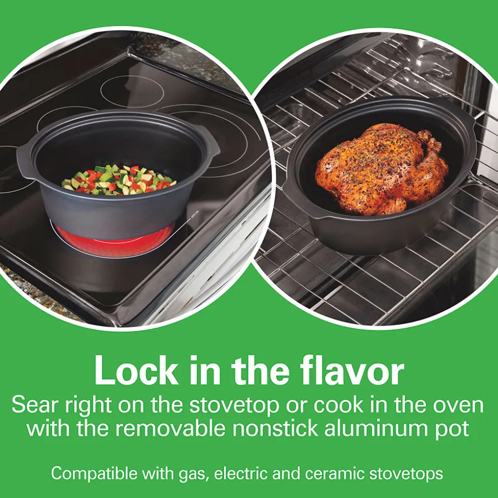 Stay or Go® Sear & Cook 6 Quart Slow Cooker, Silver