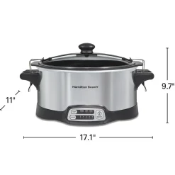 Stay or Go® Sear & Cook 6 Quart Slow Cooker, Silver