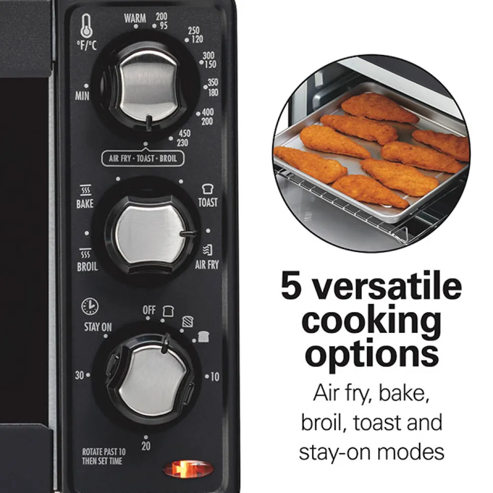 Sure-Crisp® Air Fryer Toaster Oven, 4 Slice Capacity, Black