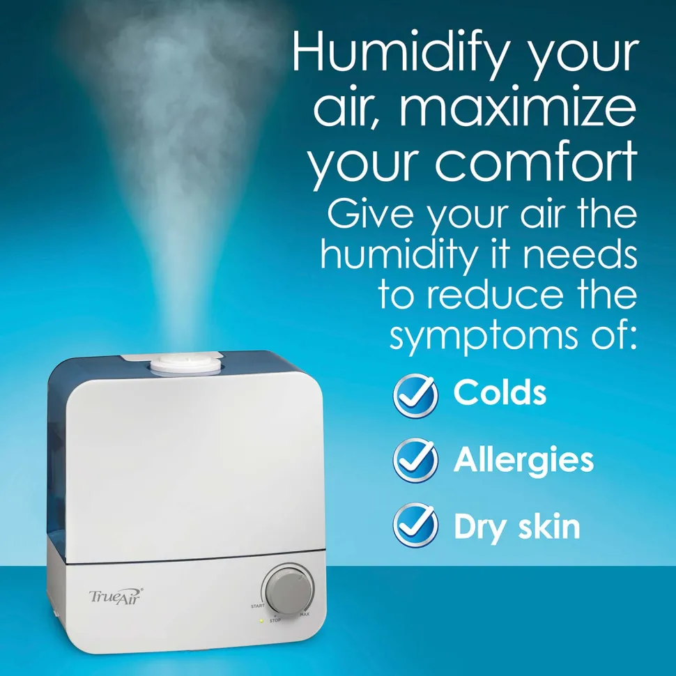 TrueAir® Cool Mist Humidifier, White