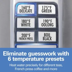 Variable Temperature Electric Kettle, Stainless Steel