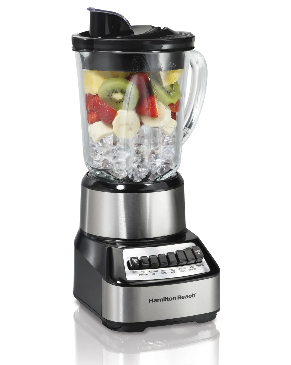Wave Crusher® Multi-Function Blender with Mess-free 40oz Glass Jar, 700W Black & Stainless