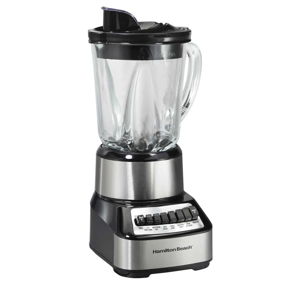 Wave Crusher® Multi-Function Blender with Mess-free 40oz Glass Jar, 700W Black & Stainless