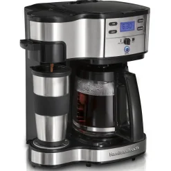 2-Way Coffee Maker, Single-Serve &12 Cup Carafe, Stainless