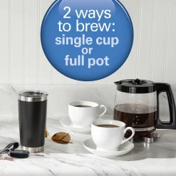 2-Way Coffee Maker, Single-Serve &12 Cup Carafe, Stainless