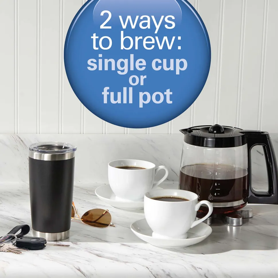 2-Way Coffee Maker, Single-Serve &12 Cup Carafe, Stainless