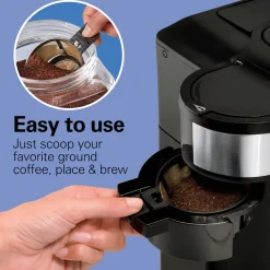 2-Way Coffee Maker, Single-Serve &12 Cup Carafe, Stainless